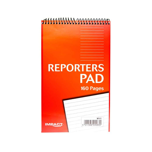 Reporters Pad Spiral Wirebound Notebook 160 Pages Lined 204mm x 127mm