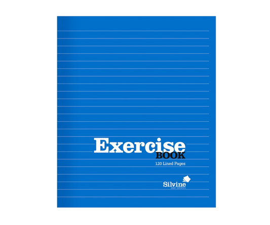 Silvine Exercise Book, Blue, 120 pages lined, 203mm x 165mm