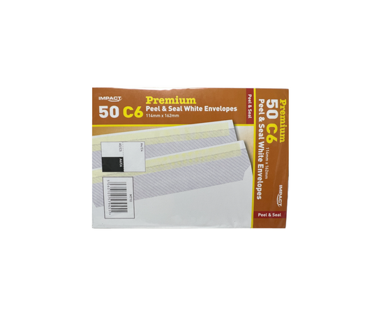 C6 Envelopes White 100gsm Peel and Seal 114mm x 162mm