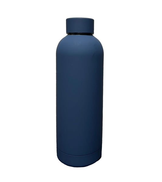 Insulated Water Bottle Matte Smooth Finish Thermal Stainless Steel - Dark Blue 500ml