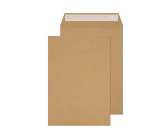 C4 Envelopes Manilla 100gsm Peel and Seal 229mm x 324mm