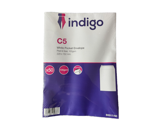 Indigo C5 Envelopes White 100gsm Peel and Seal 229mm x 162mm