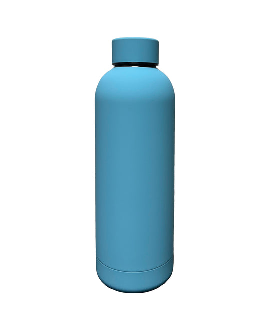 Insulated Water Bottle Matte Smooth Finish Thermal Stainless Steel - Light Blue 500ml