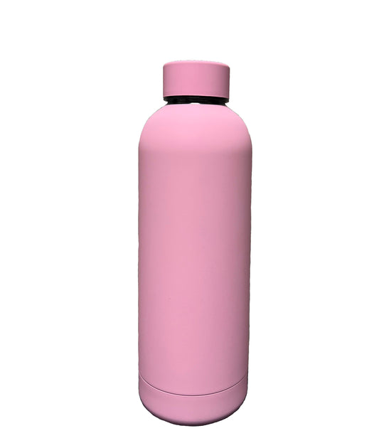 Insulated Water Bottle Matte Smooth Finish Thermal Stainless Steel - Pale Pink 500ml