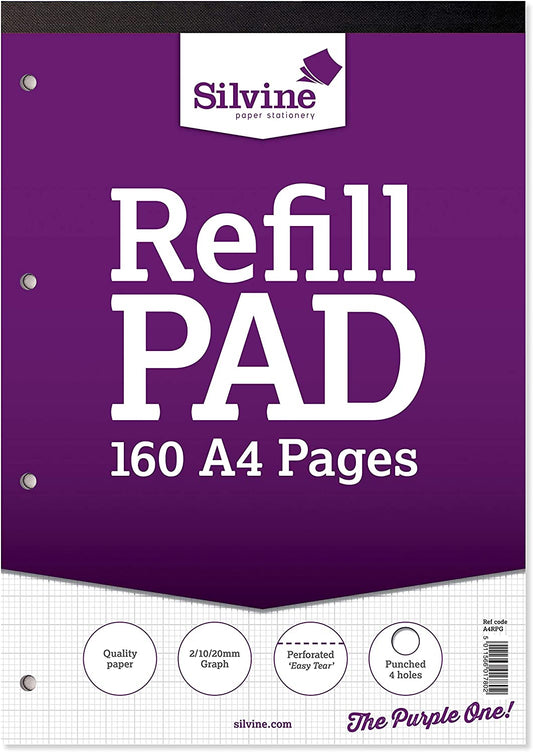 Silvine Purple Cover (Graph) A4 Refill Pad