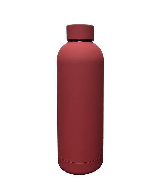 Insulated Water Bottle Matte Smooth Finish Thermal Stainless Steel - Pastel Maroon 500ml