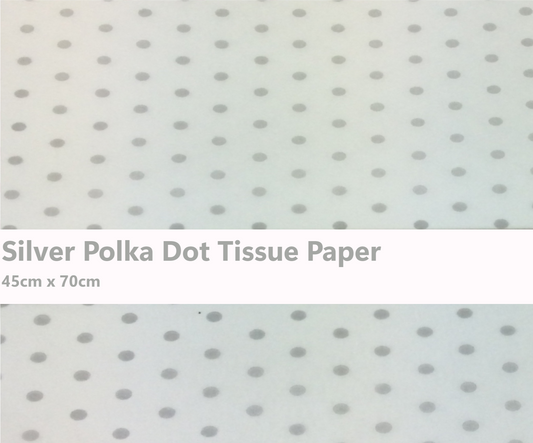 Silver Polka Dot Tissue Paper